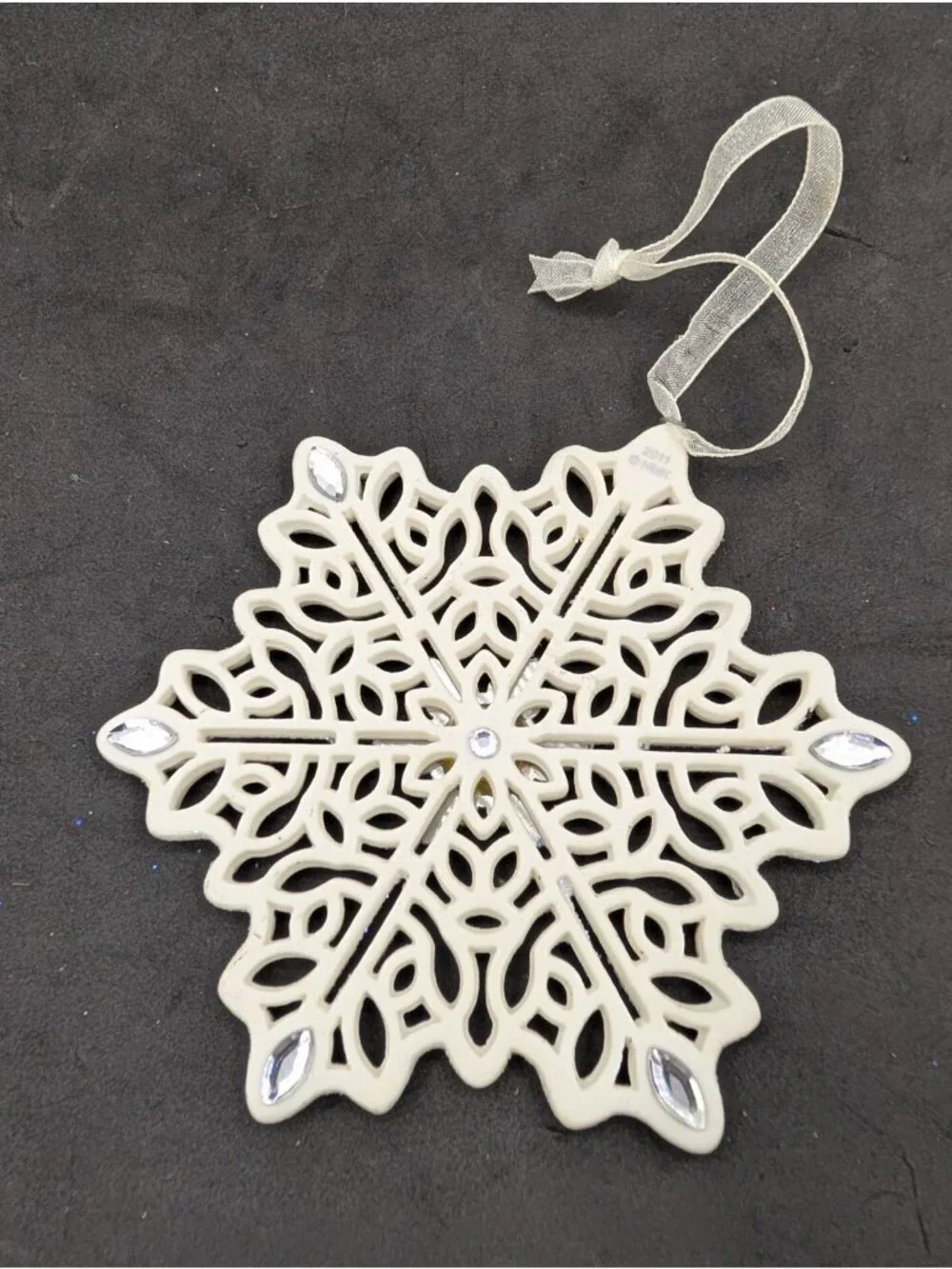 Hallmark Keepsake Ornament 2011 Snowflake Bisque Porcelain Rhinestones